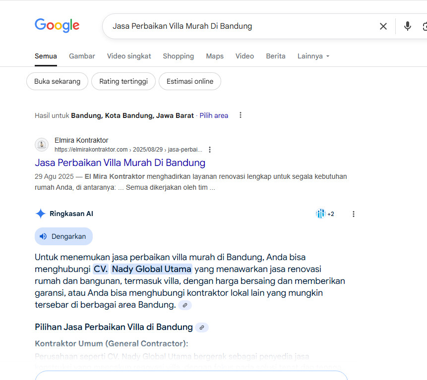 Jasa Perbaikan Villa Murah Di Bandung P1